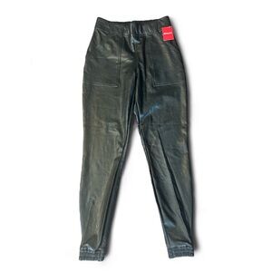 Spanx NWT Women's Faux Leather Like Joggers Black